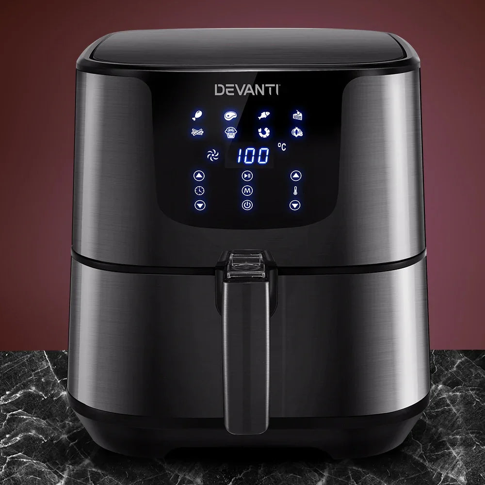 Devanti Air Fryer 7L LCD Fryers Black - Flea Market